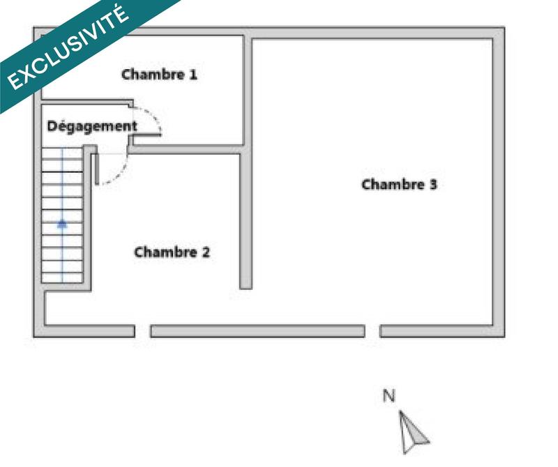 Maison - 60 m² - 3 pièces