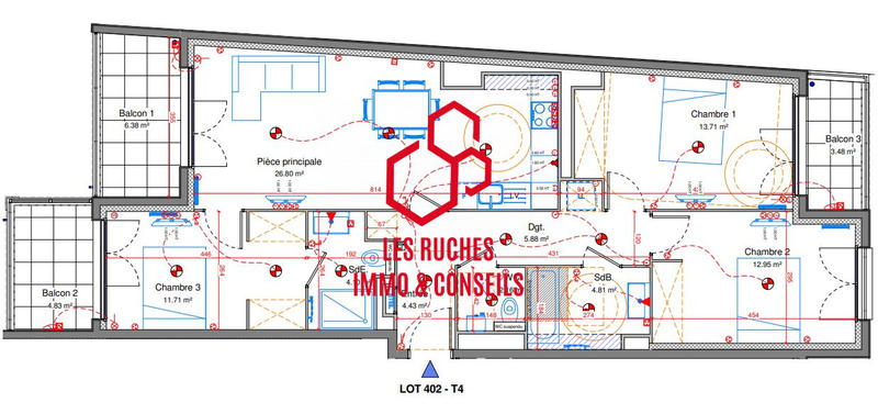Appartement - 85 m² - 4 pièces