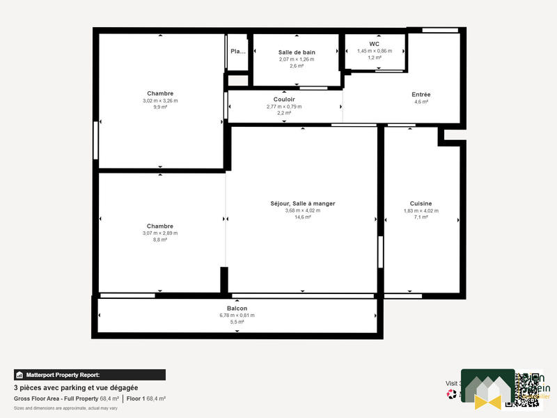 Appartement - 54 m² - 3 pièces
