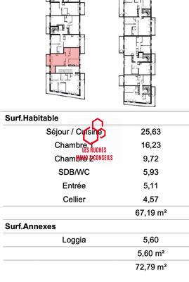 Appartement - 67 m² - 3 pièces