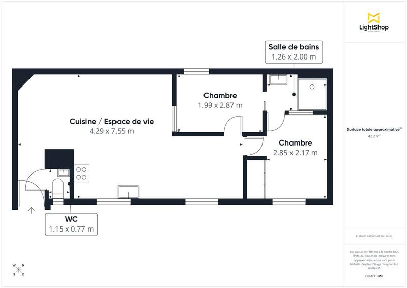 Appartement - 43 m² - 3 pièces