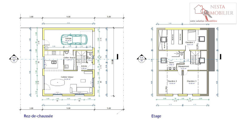 Maison - 108 m² - 4 pièces