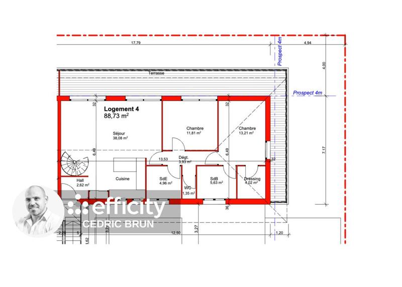 Appartement - 88 m² - 4 pièces