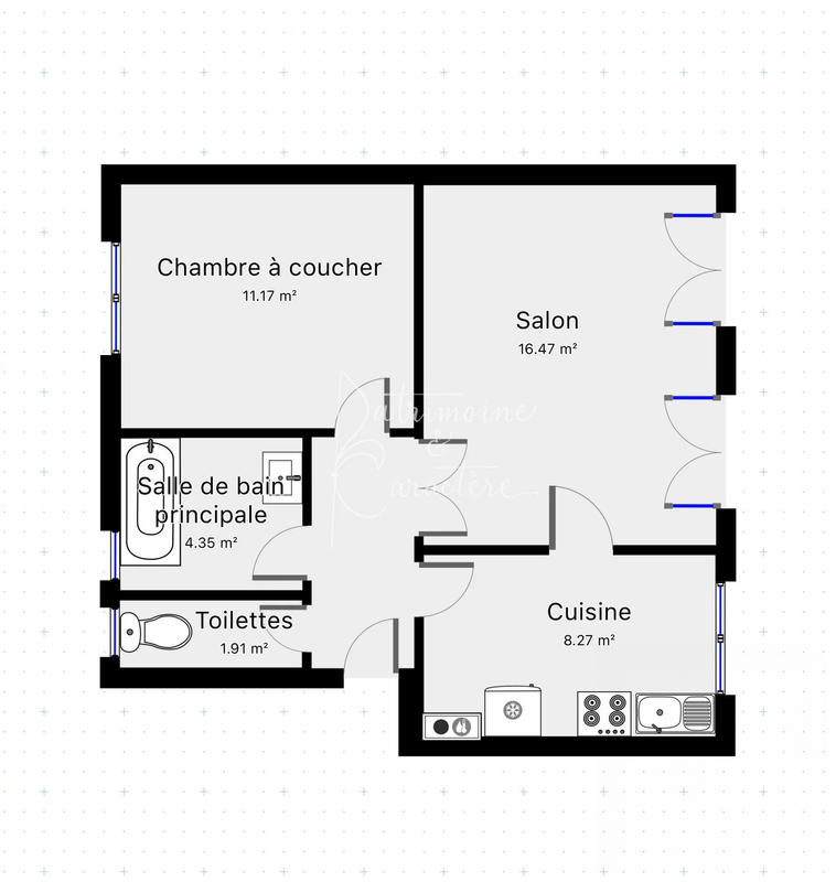 Appartement - 46 m² - 2 pièces