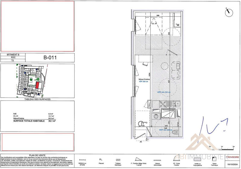 Appartement - 39 m² - 2 pièces