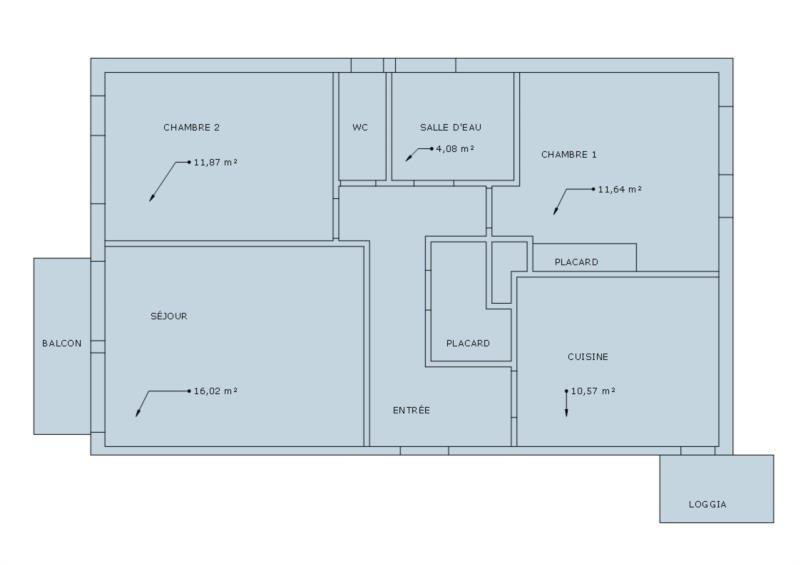 Appartement - 67 m² - 3 pièces