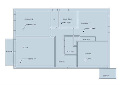 Appartement - 67 m² - 3 pièces