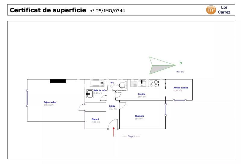 Appartement - 41 m² - 2 pièces