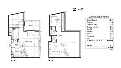 Appartement - 87 m² - 4 pièces