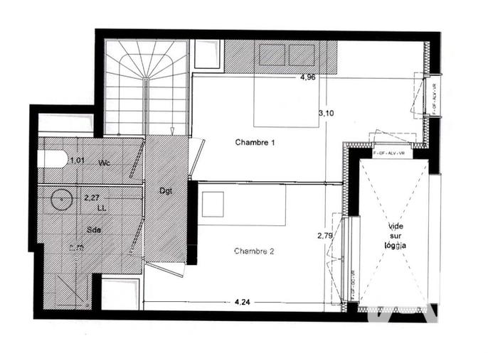 Duplex - 63 m² - 3 pièces