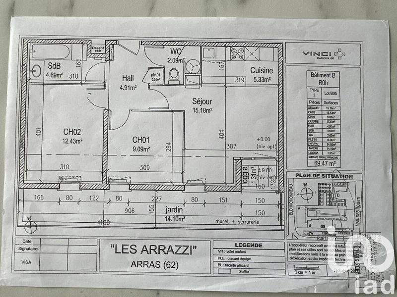 Appartement - 53 m² - 3 pièces