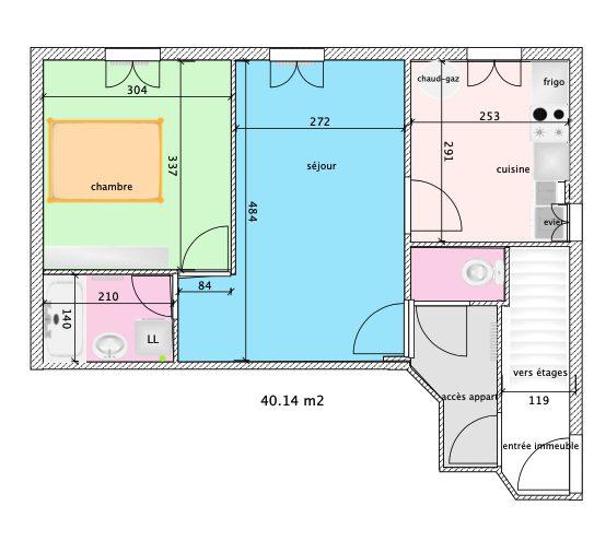 Appartement - 39 m² - 2 pièces