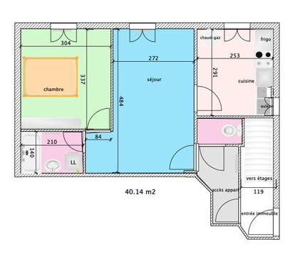 Appartement - 39 m² - 2 pièces