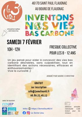 Fresque bas carbone pour enfants au 3ème Lieu