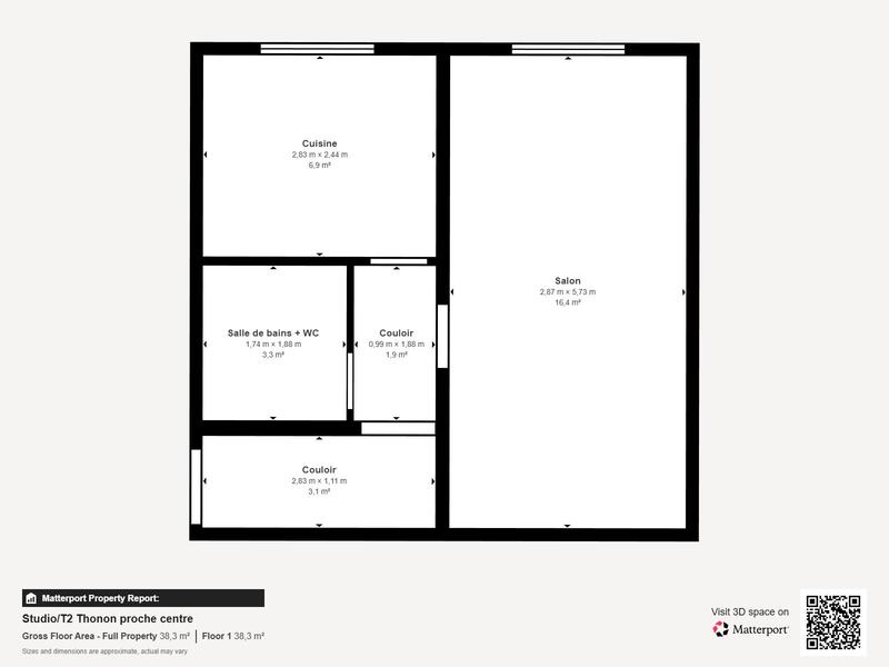 Appartement - 32 m² - 2 pièces