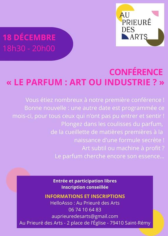 Conférence « le parfum : art ou industrie ? » au Prieuré des Arts à Saint-Remy