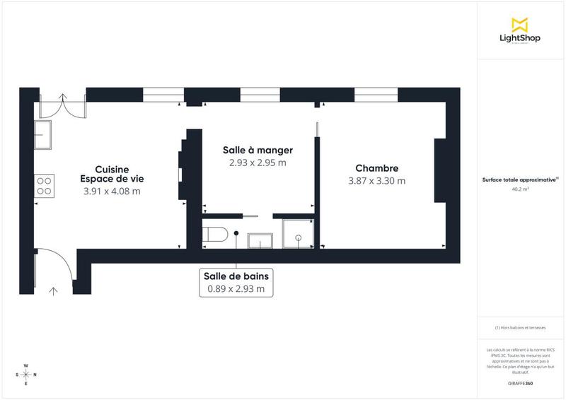 Appartement - 40 m² - 3 pièces