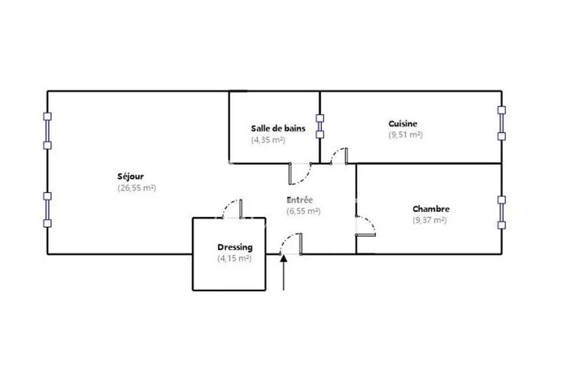 Appartement - 60 m² - 3 pièces