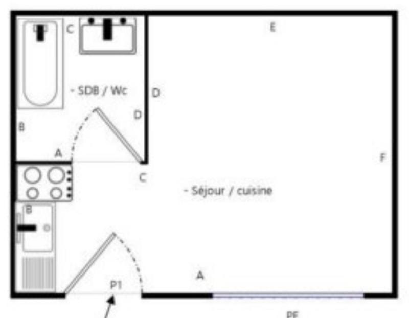 Studio - 23 m² - 1 pièce