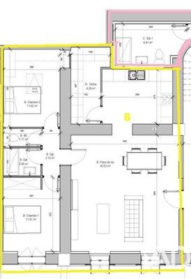 Appartement - 77 m² - 3 pièces