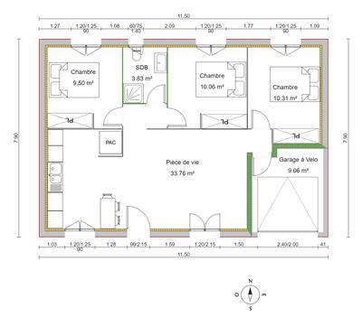 Maison - 77 m² - 4 pièces
