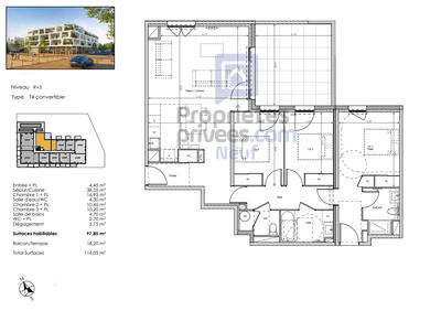 Appartement - 97 m² - 4 pièces