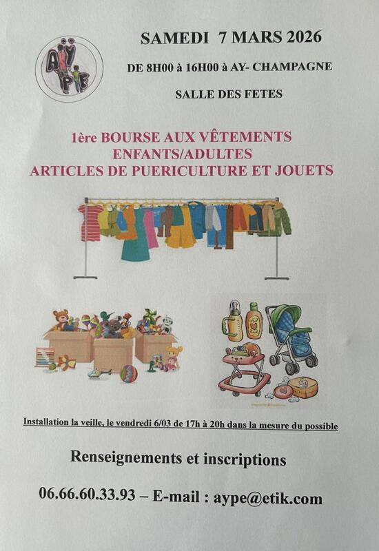Bourse aux vêtements, puériculture et jouets
