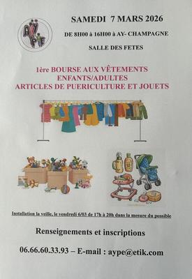 Bourse aux vêtements, puériculture et jouets