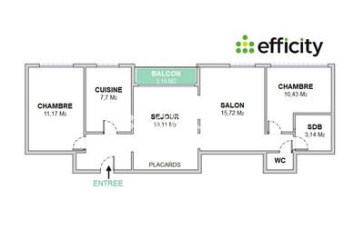 Appartement - 75 m² - 4 pièces