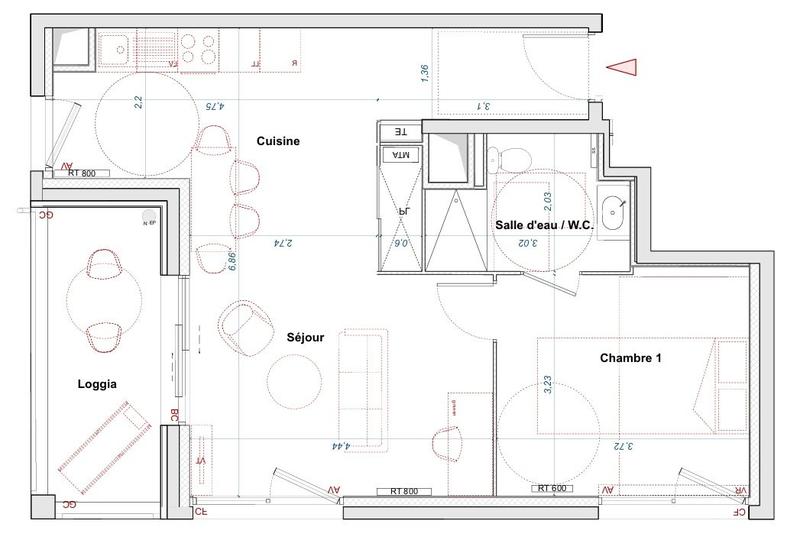 Appartement - 51 m² - 2 pièces