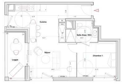 Appartement - 51 m² - 2 pièces