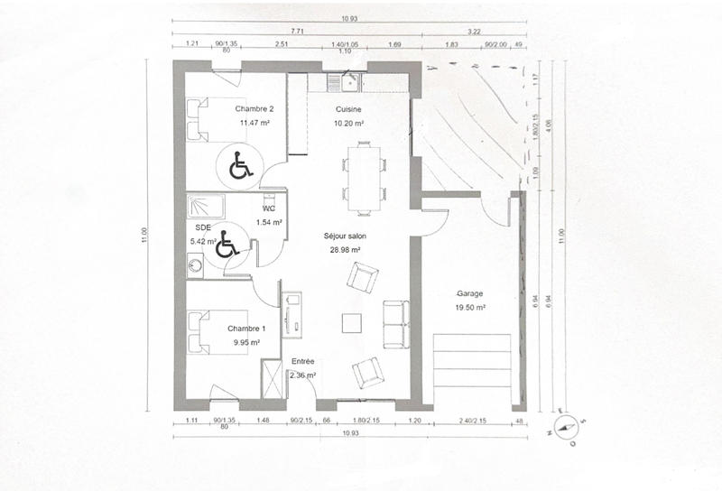 Maison - 69 m² - 3 pièces