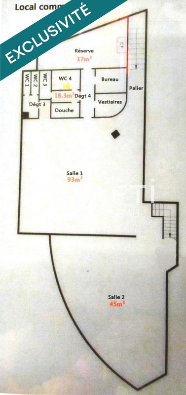 Local commercial - 421 m² - 4 pièces