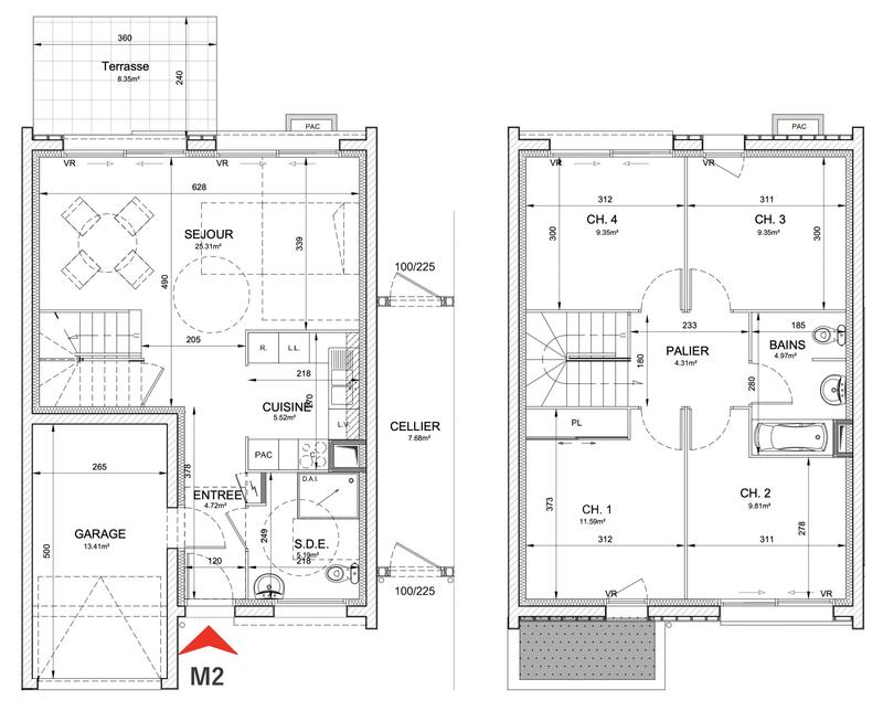 Maison contemporaine - 90 m² - 5 pièces