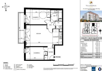 Appartement - 64 m² - 3 pièces