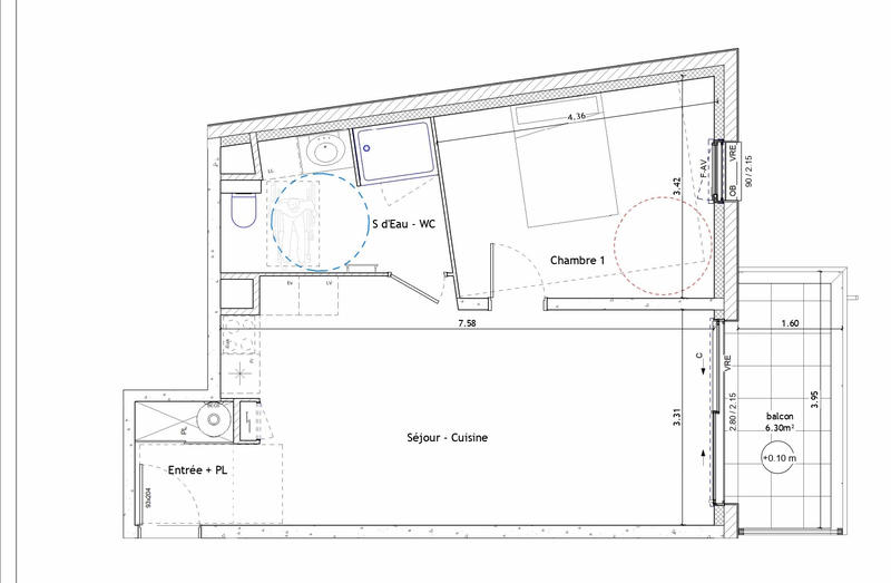 Appartement - 49 m² - 2 pièces
