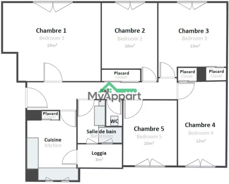 Appartement - 9 m² - 1 pièce
