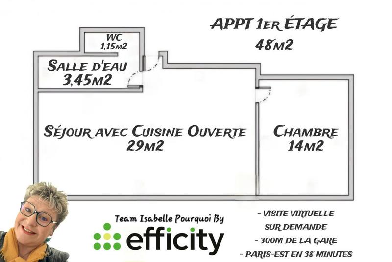 Appartement - 49 m² - 2 pièces