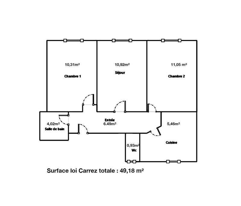 Appartement - 49 m² - 3 pièces