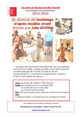 Les séances de modelage d'après modèle vivant par &quot;Les Amis du Musée Camille Claudel&quot; à Nogent-sur-Seine