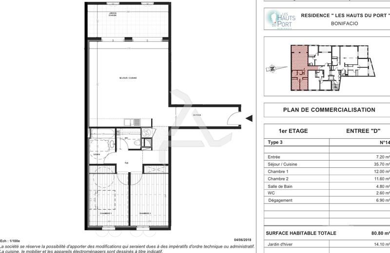 Appartement - 81 m² - 3 pièces