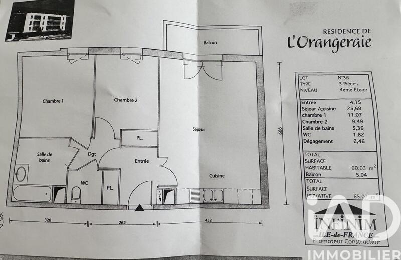 Appartement - 60 m² - 3 pièces