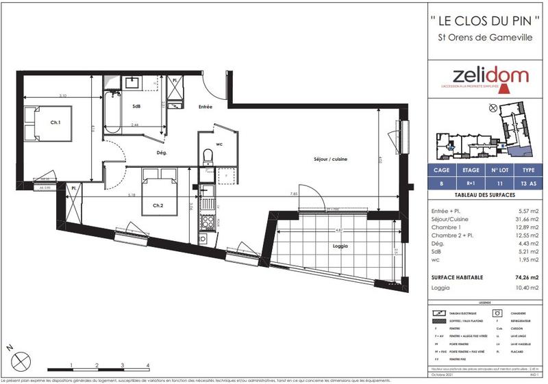 Appartement - 74 m² - 3 pièces
