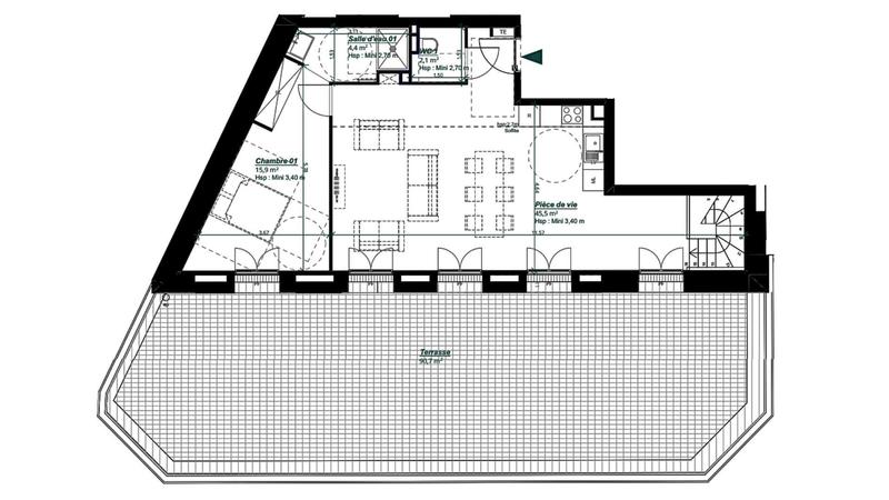 Duplex - 129 m² - 4 pièces