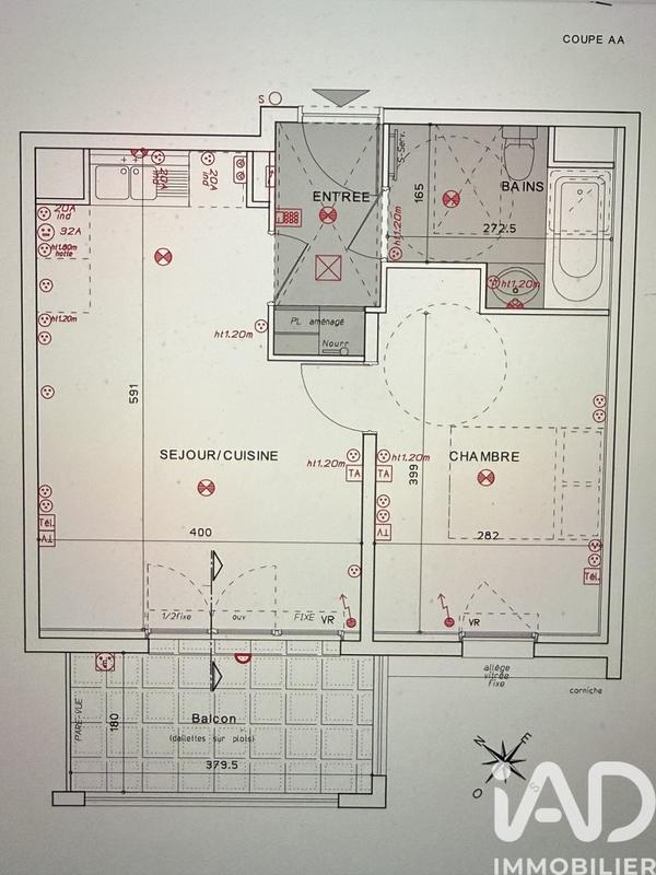 Appartement - 40 m² - 2 pièces