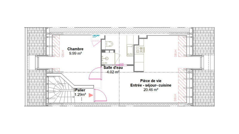 Appartement - 37 m² - 2 pièces