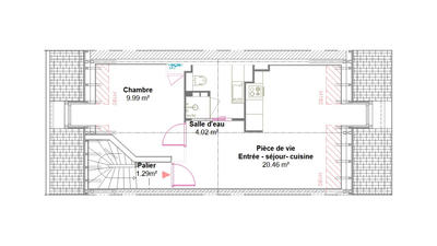 Appartement - 37 m² - 2 pièces