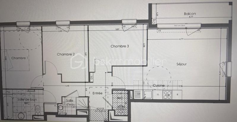 Appartement - 74 m² - 4 pièces