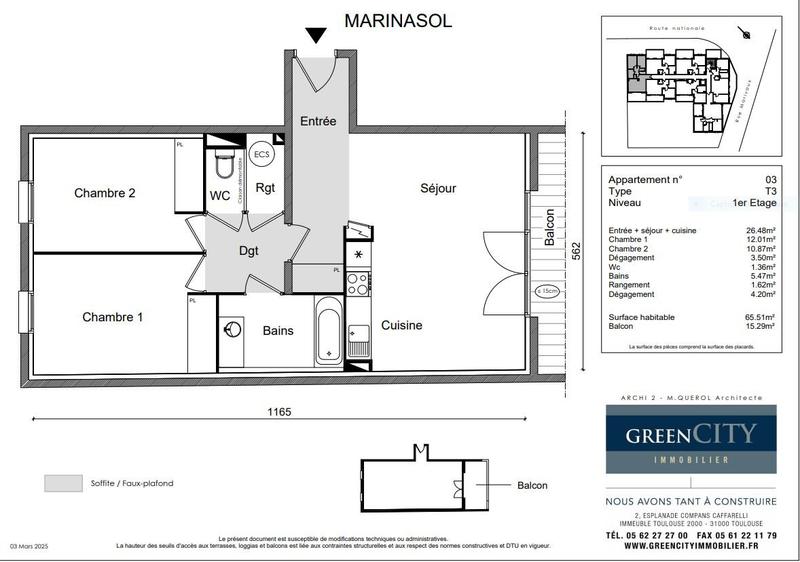 Appartement - 66 m² - 3 pièces