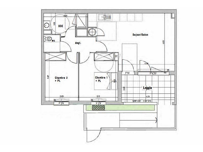 Appartement - 60 m² - 3 pièces